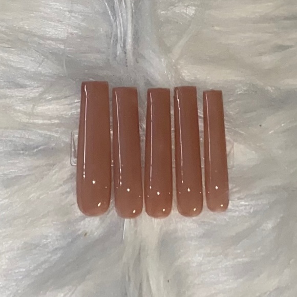 10pcs 3XL Square Brown Press on Nails - Picture 5 of 9